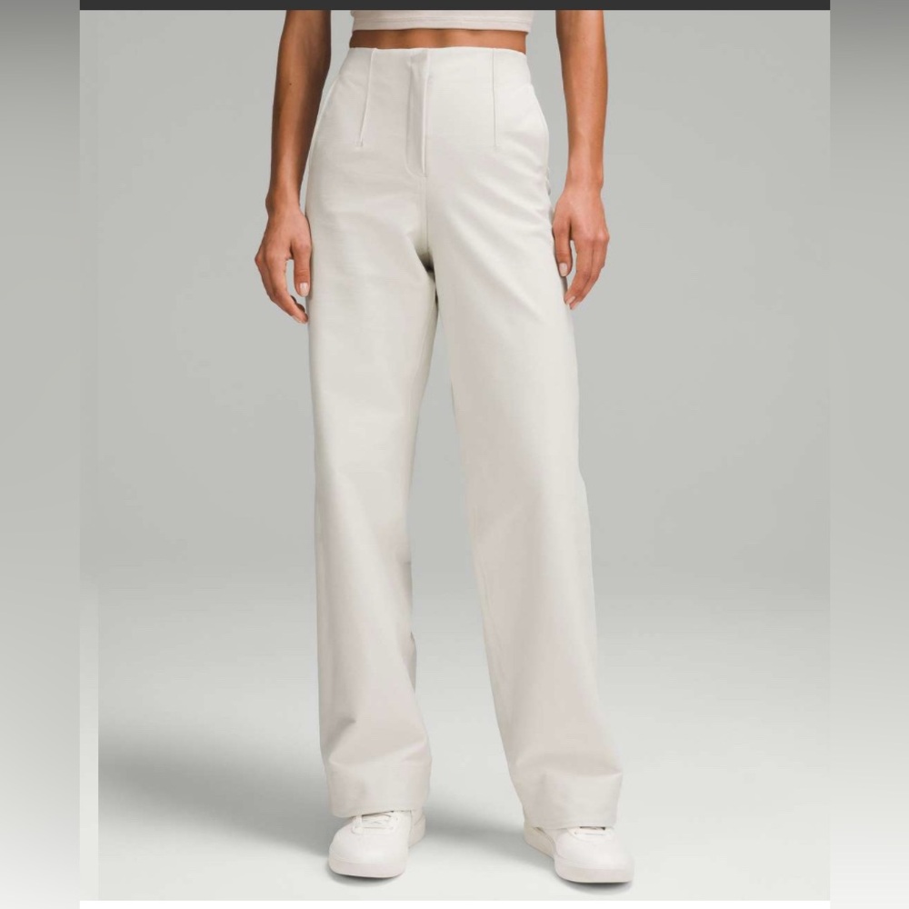 lululemon athletica Wide Leg High-Rise Pants in Light Gray